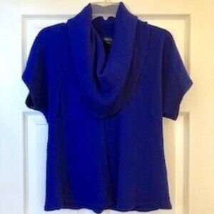 Style & Co. Short-sleeve Cowel Sweater Royal Blue
